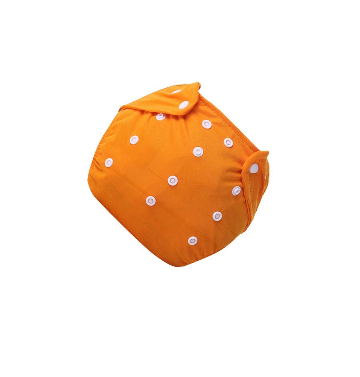 Nema Baby Reusable Cotton Cloth Diaper - Soft & Absorbent Washable Diapers with Snap Buttons - Orange Polka Dots Design - Eco-Friendly for Newborns & Toddlers - Perfect for Daycare, Travel & Home Use