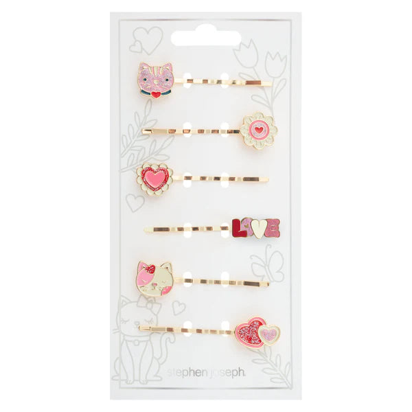 Heart-Shaped Enamel Hair Pins - Vintage Style Hair Accessories for Women & Girls - Perfect for Weddings, Parties & Everyday Use