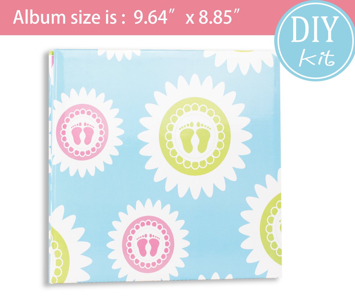 Funny Party Scrapbook Album Kit - All-in-One DIY Memory Book with Footprint Design for Birthdays, Baby Showers & Family Events