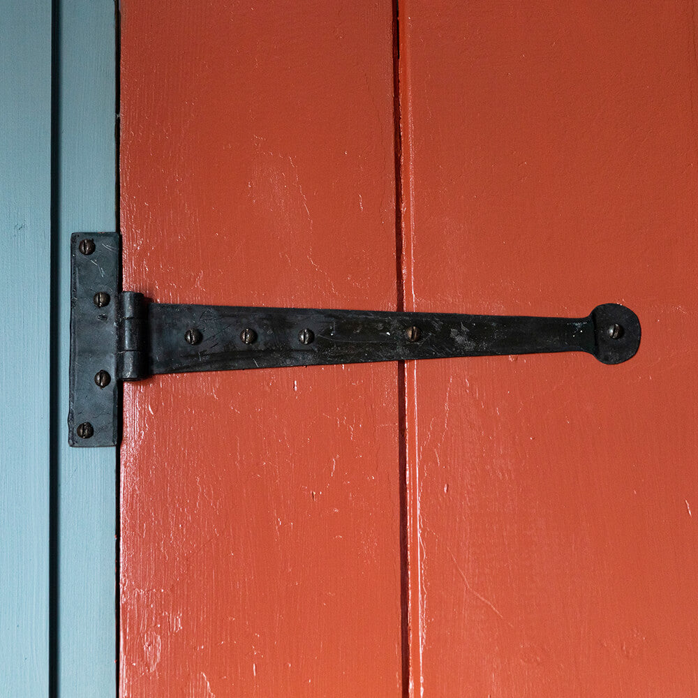 Forged Black Beeswax T Hinges - Heavy Duty Pair for Cabinet Doors, Furniture & Woodworking Projects