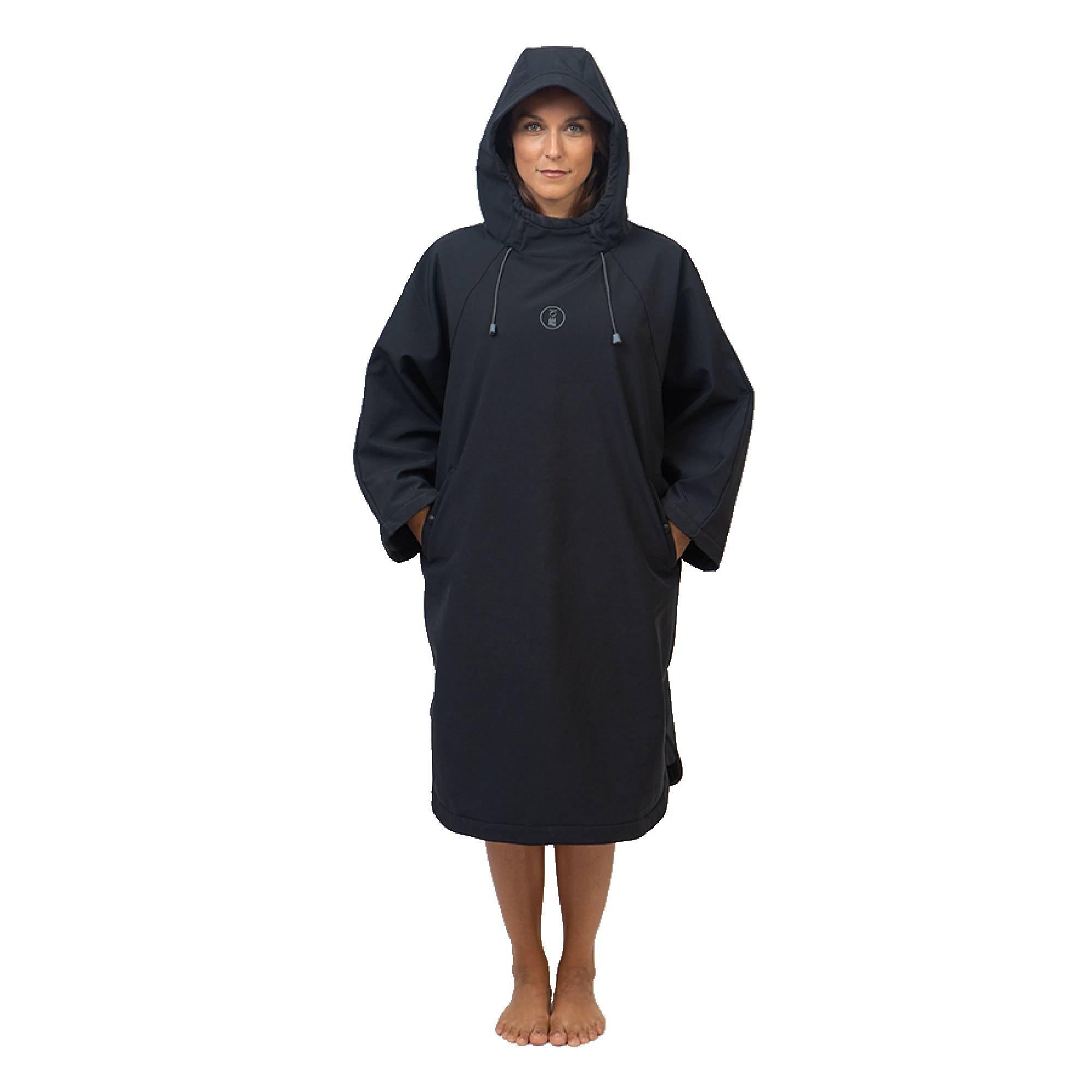 Fourth Element Storm Poncho - Waterproof Rain Jacket for Outdoor Adventures (Hiking, Camping, Travel) - Black