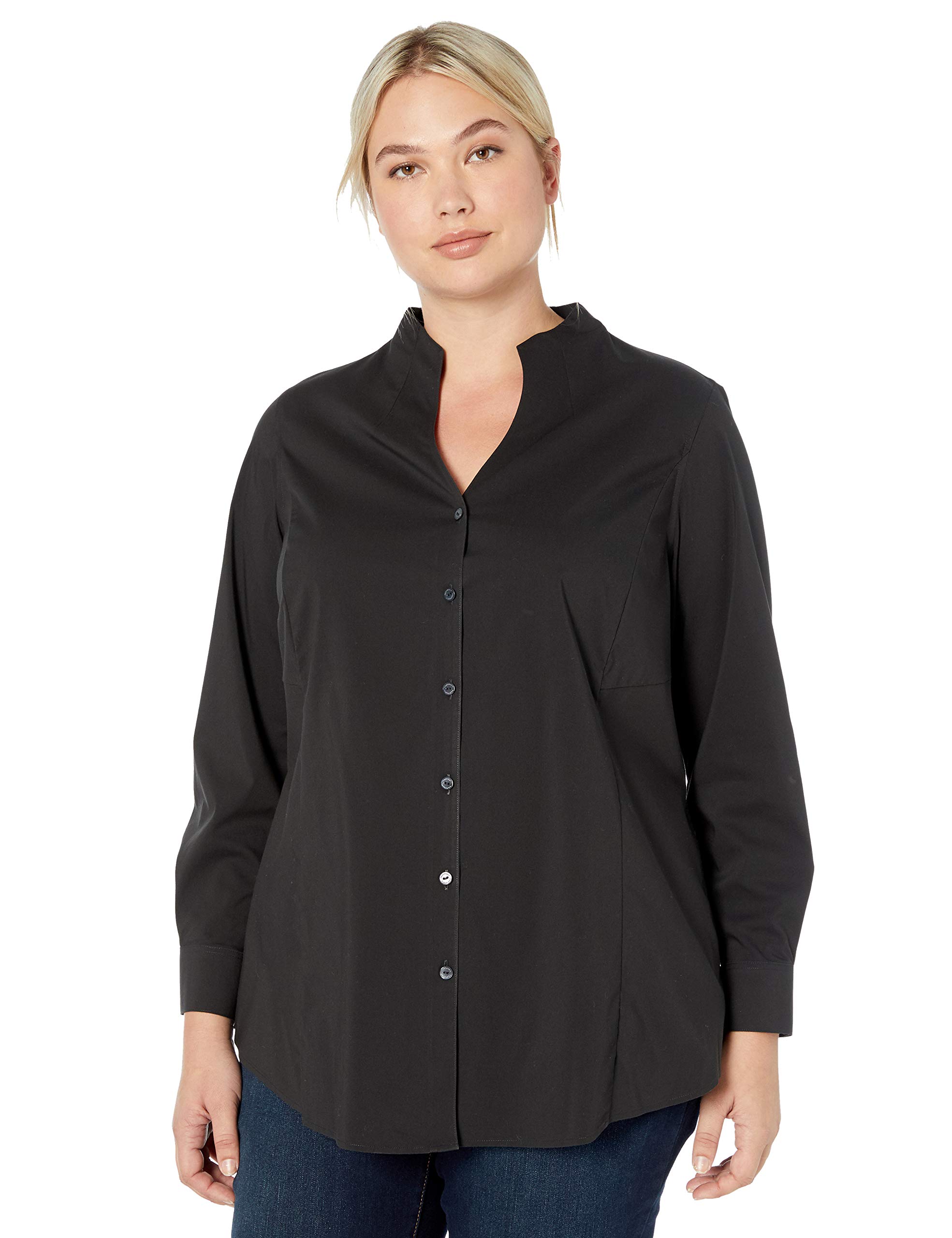 Foxcroft Women's Selma Non-Iron Stretch Tunic Shirt - Wrinkle-Free Comfort Fit Blouse for Work, Office & Casual Wear