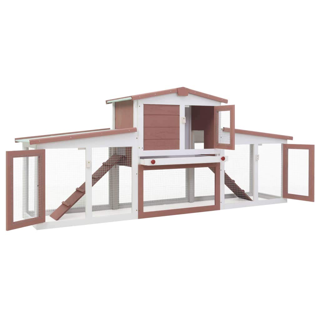 Premium Wooden Rabbit Hutch for Outdoor & Indoor Use - Waterproof Bunny Cage, Guinea Pig Coop, Small Animal House with Stairs & Nesting Box - 80.3