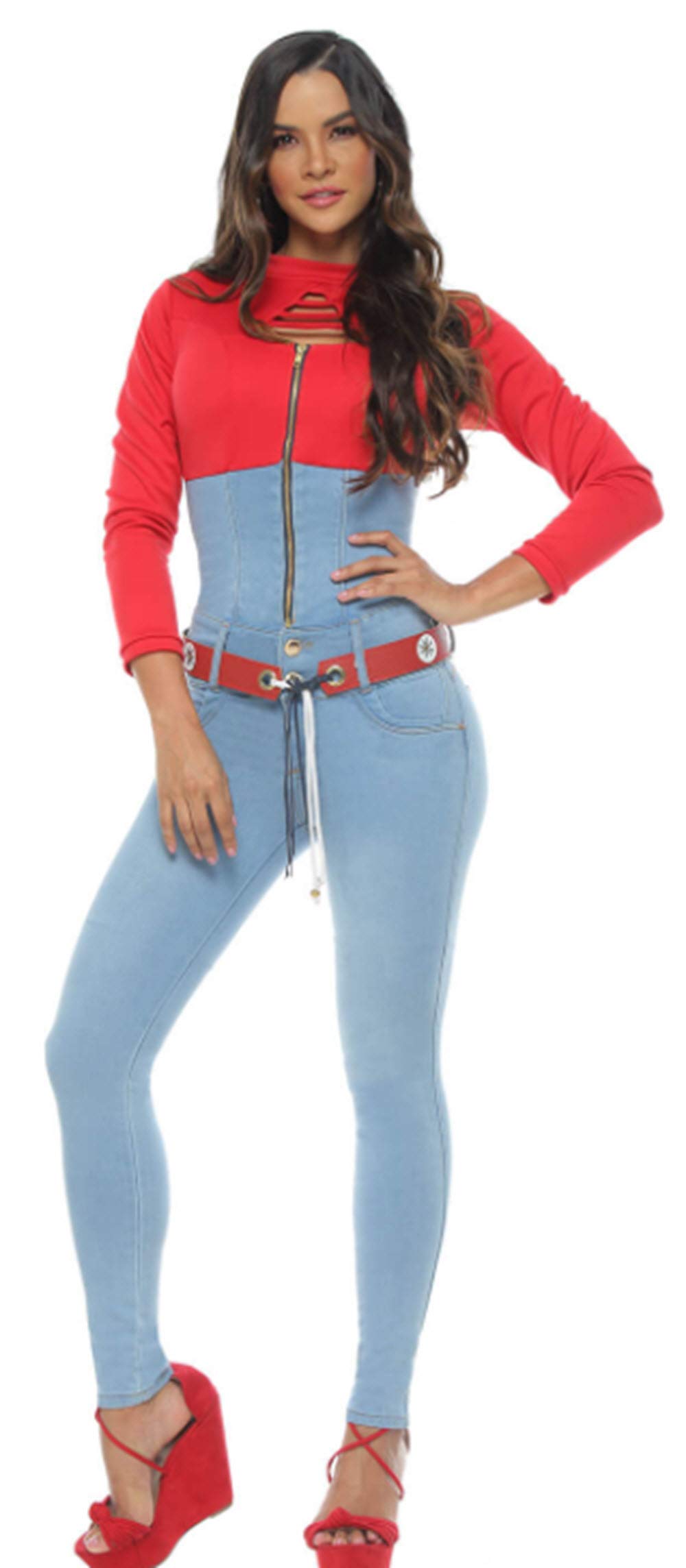 Colombian Butt Lifting Jumpsuit - Shapewear Bodysuit in Blue 4002 | Tummy Control & Booty Enhancement for Women | Perfect for Workout, Clubbing & Bodycon Dresses