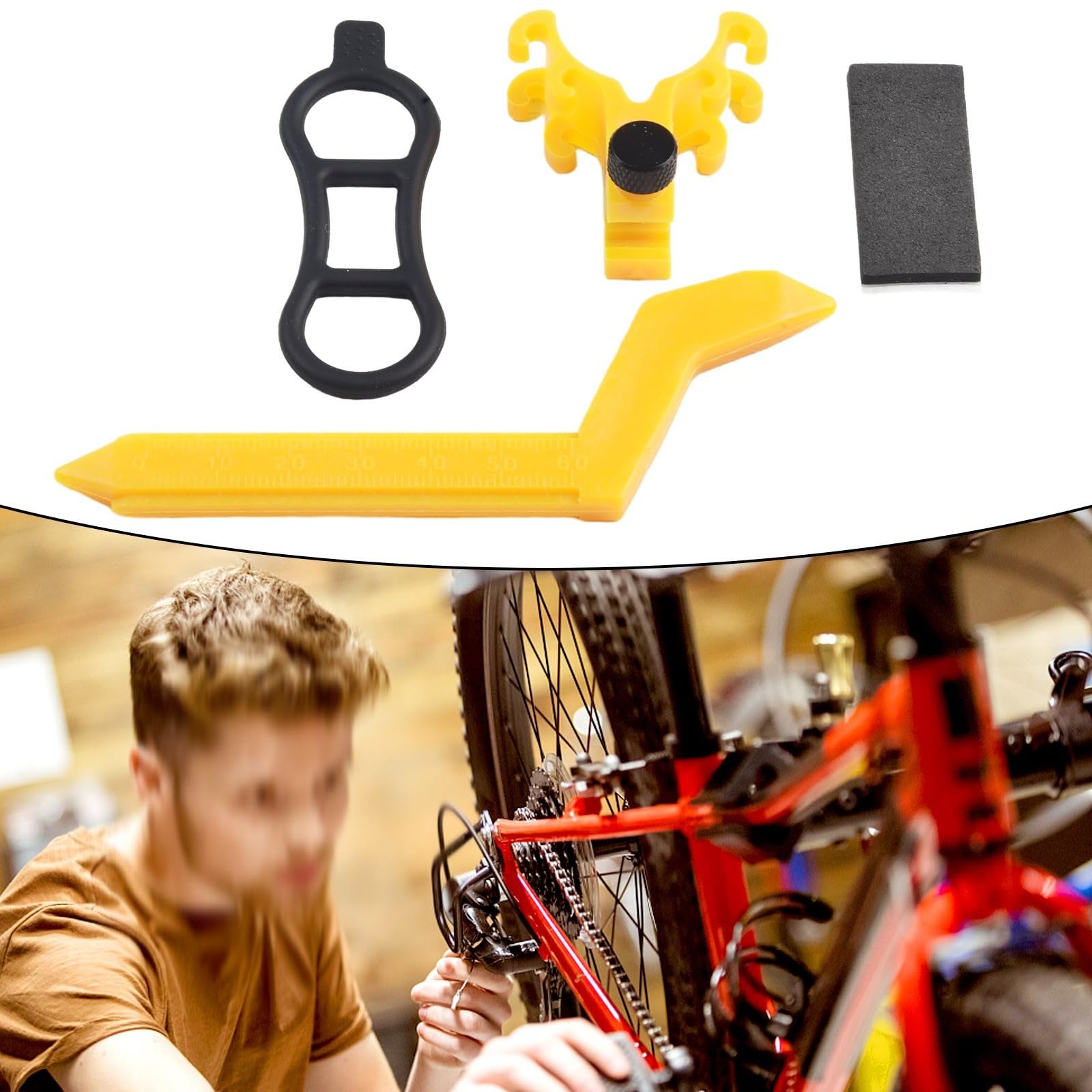 Portable Bike Wheel Truing Stand with Gauge - Mini Accurate Bicycle Rim Adjustment Tool (BT110A Black) | Professional Bike Repair Stand for Home Mechanics & Cycling Enthusiasts
