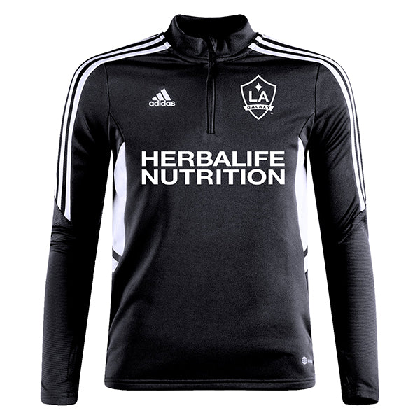 Adidas LA Galaxy 3/4 Sleeve Track Jacket for Men - Black & White Soccer Training Jacket - Perfect for Running, Gym Workouts & Casual Wear
