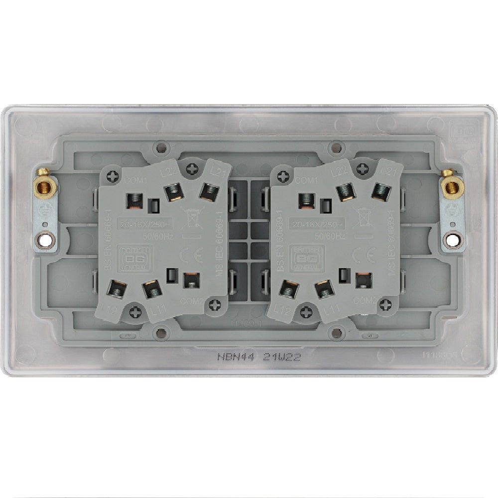 BG Nexus Metal Black Nickel 4G 2W Light Switch NBN44 - Modern Electrical Switch for Home & Office Lighting Control