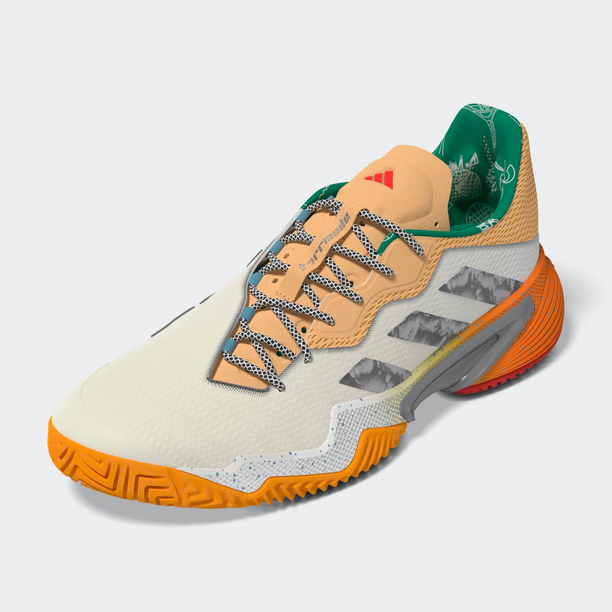 adidas Barricade men tennis shoes   Orange/Yellow/Green HQ8416