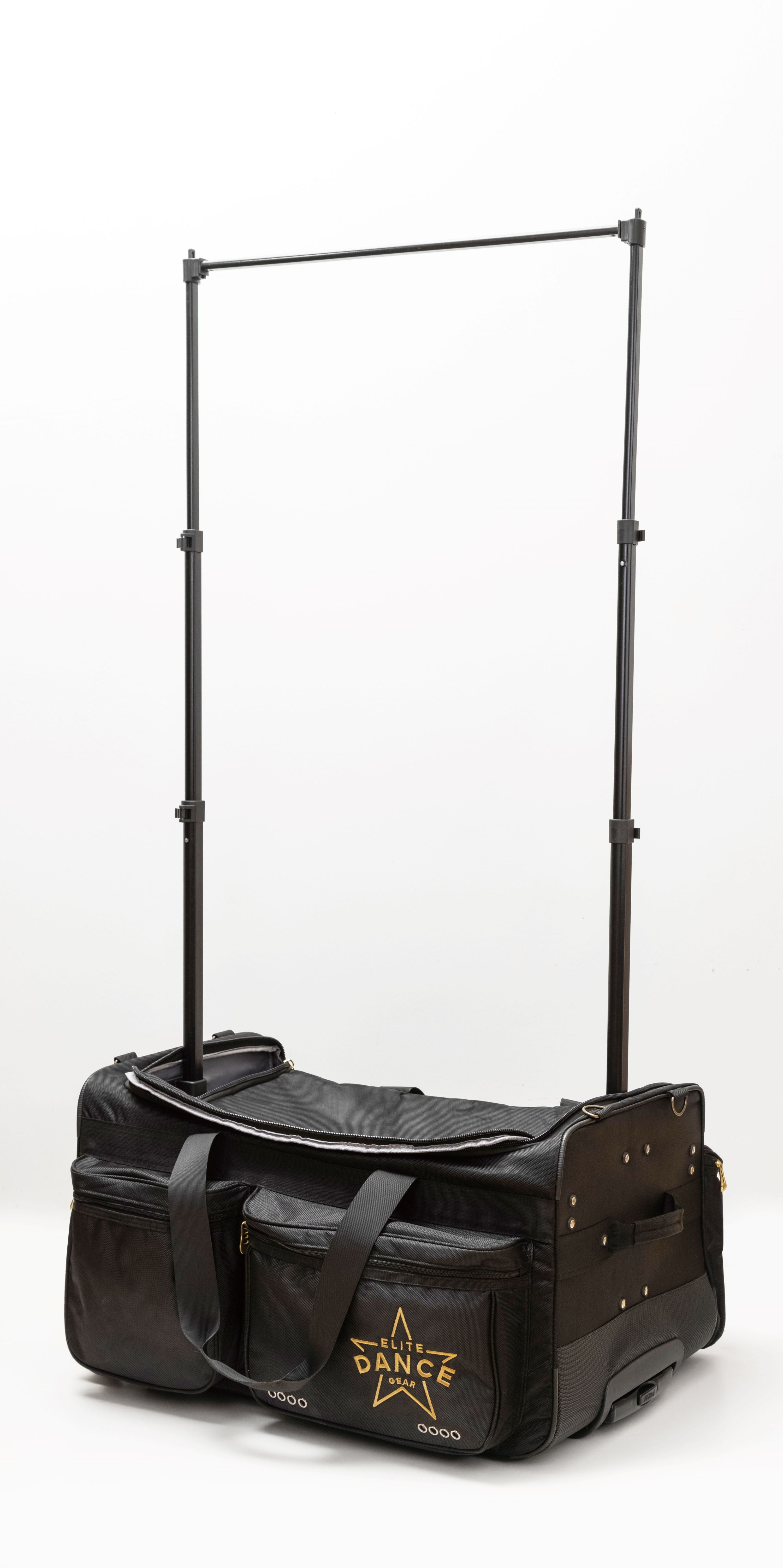 Premium Rolling Duffel Bag with Retractable Garment Rack - Large Travel Luggage for Business Trips, Airplane Carry On & Gym Storage - Heavy Duty Spinner Wheels & Expandable Design