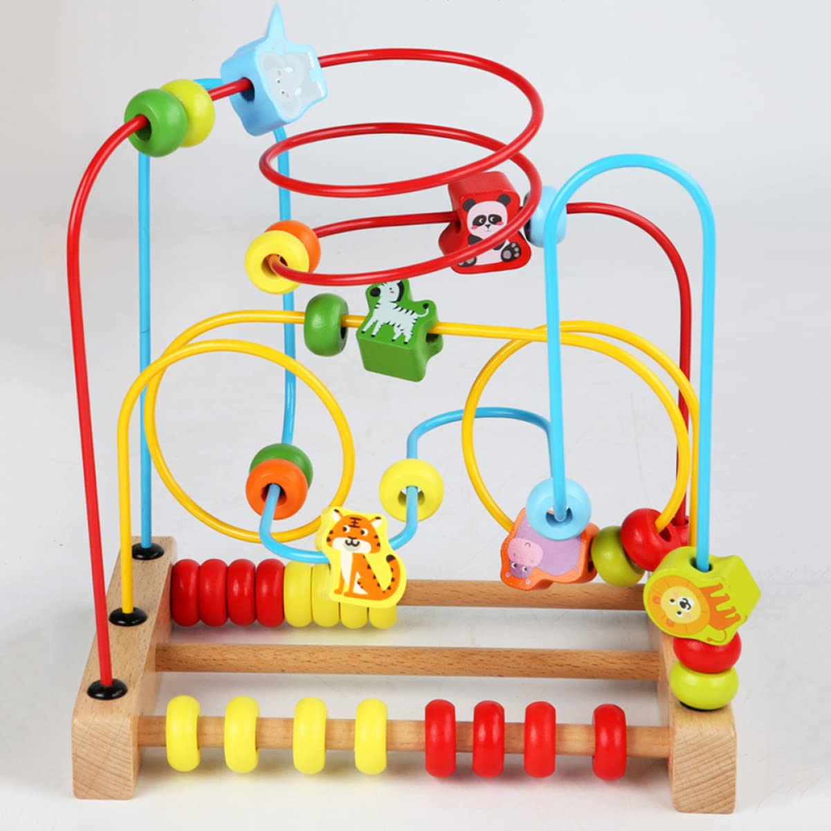 Toyvian Wooden Bead Maze & Roller Coaster Toy - Educational Preschool Learning Activity for Toddlers - Perfect for Montessori Classrooms & Early Childhood Development