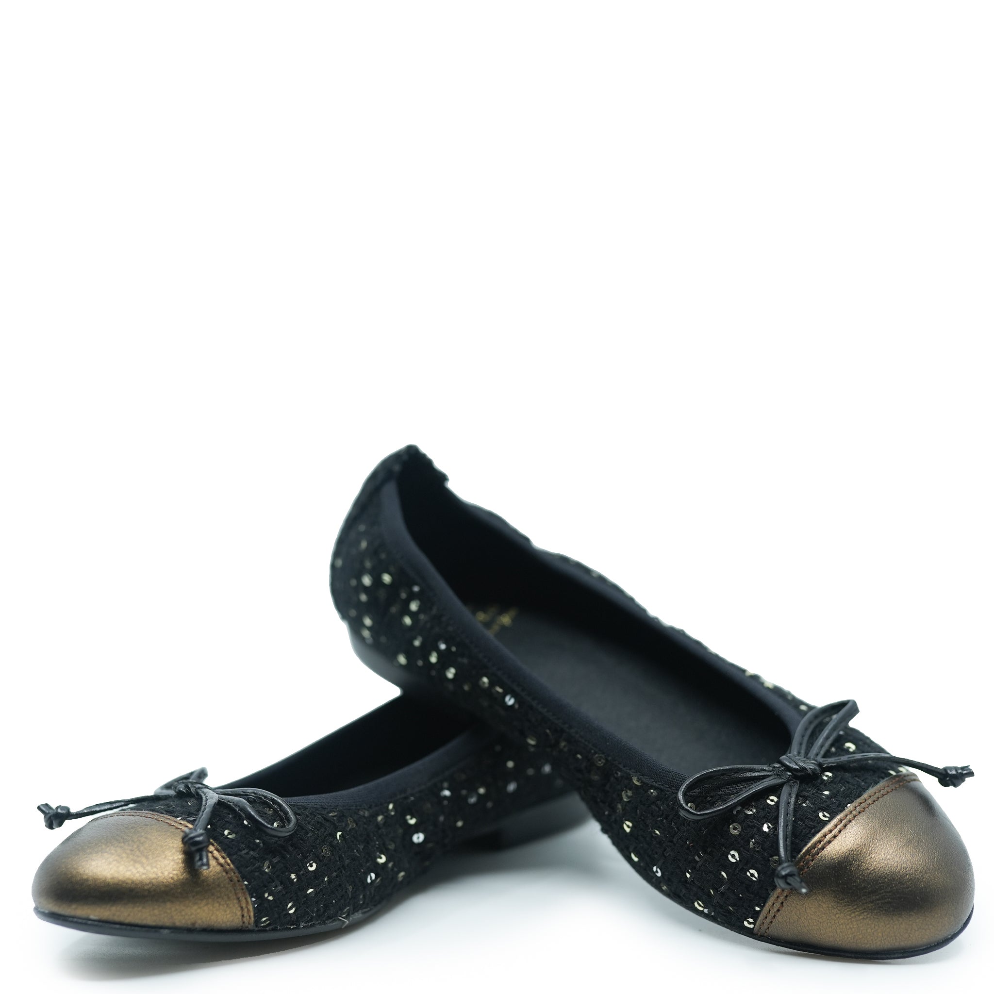 Blublonc Bronze Sequin Ballet Flats for Women - Comfortable Sparkly Dress Shoes for Parties, Weddings & Special Occasions