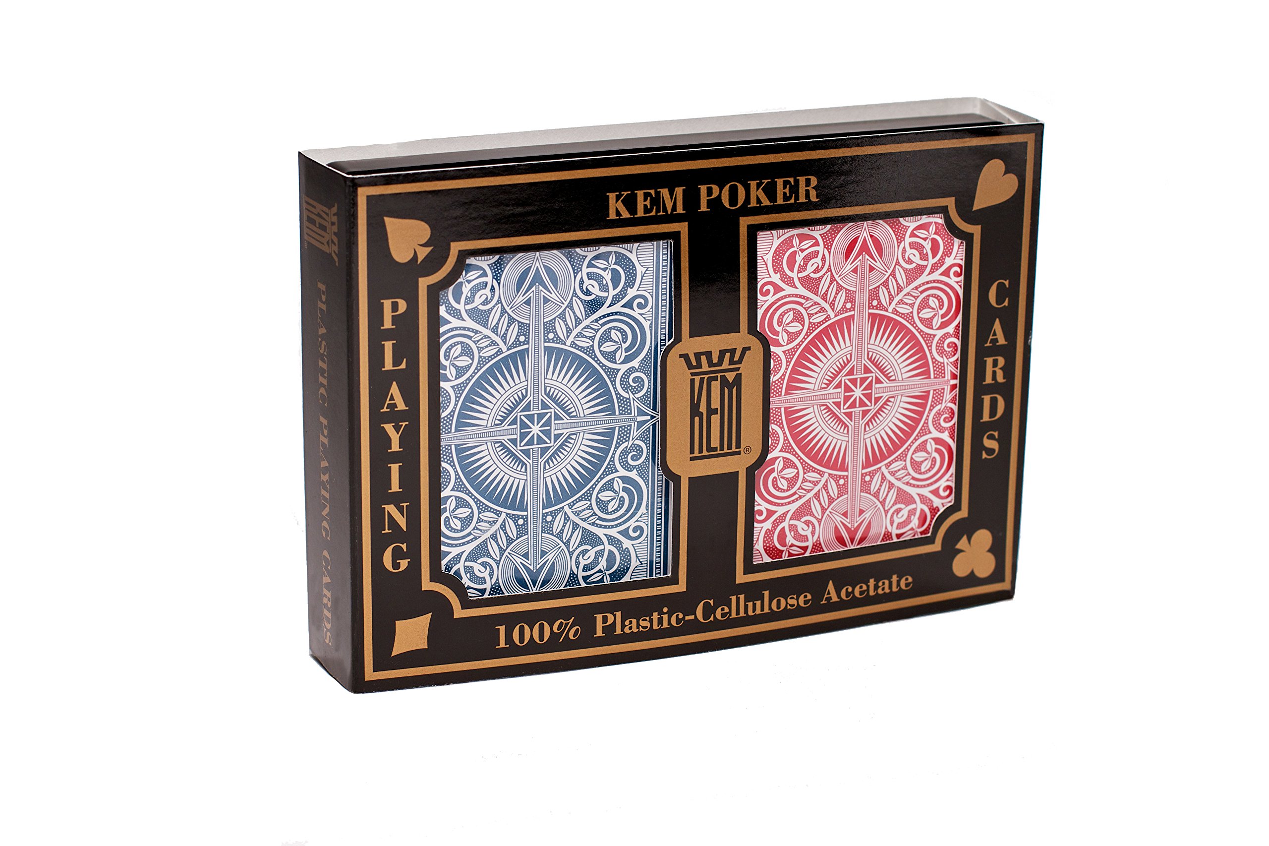 Premium Kem Playing Cards - Red & Blue Arrow Design, Poker Size Standard Index (2-Pack) - Perfect for Poker Nights, Magic Tricks & Casino Games