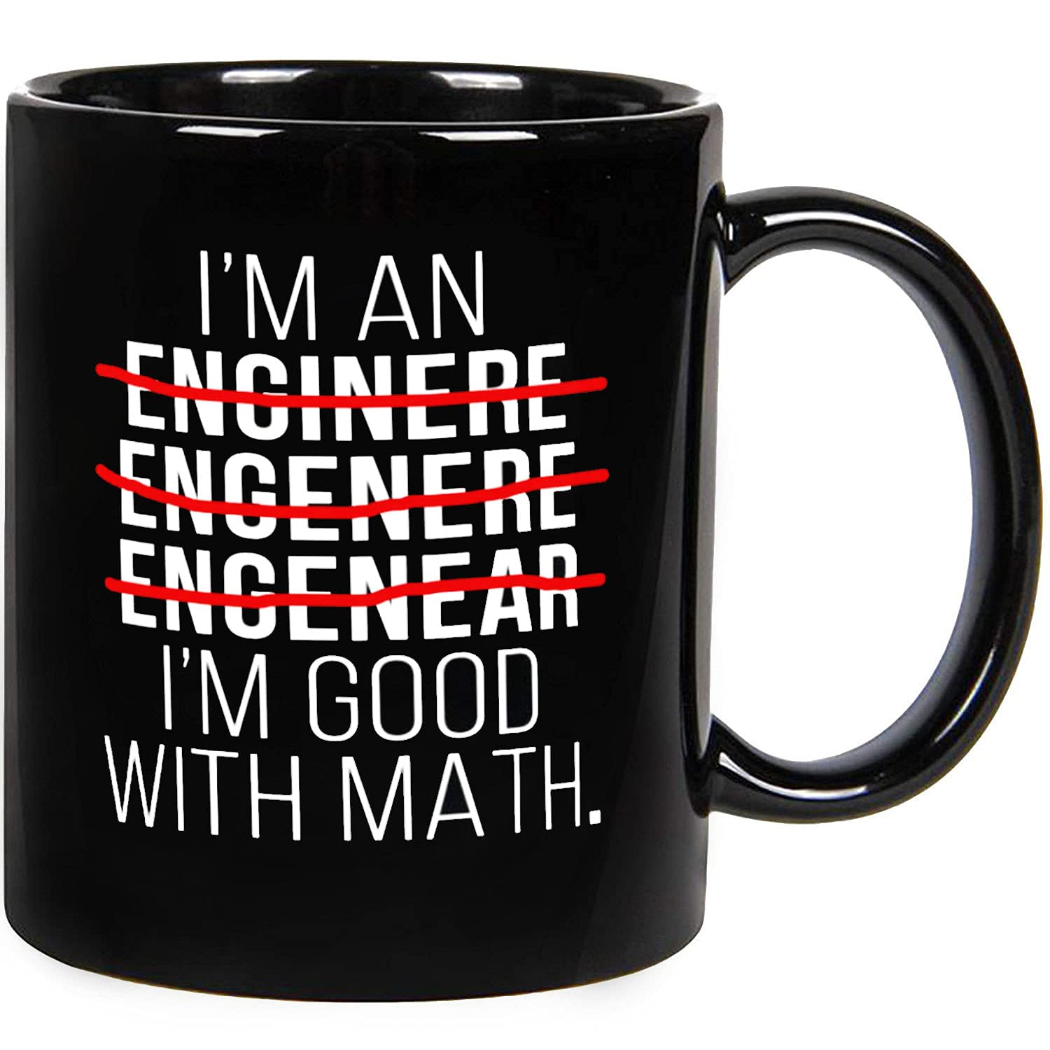 Personalized Engineer Coffee Mug - 11oz & 15oz Ceramic Cup with 'I'm Good With Math' Design | Black Novelty Mug for Tea & Coffee | Perfect Gift for Engineers, Birthday Present, Office Use & Home Decor