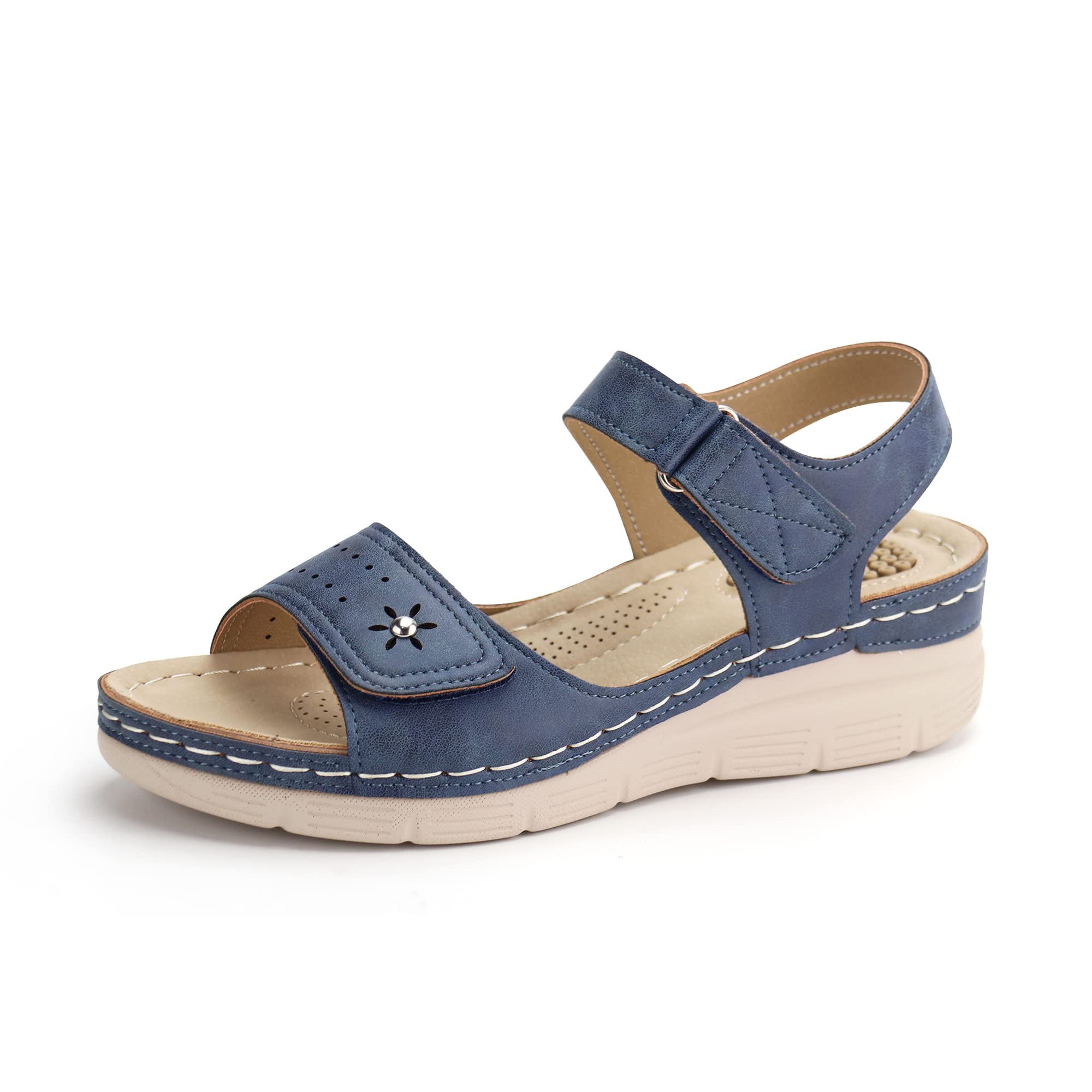 JABASIC Women's Orthotic Walking Sandals with Arch Support - Comfortable Orthopedic Sandals for Plantar Fasciitis, Flat Feet & Heel Pain Relief - Perfect for Walking, Travel & Everyday Wear