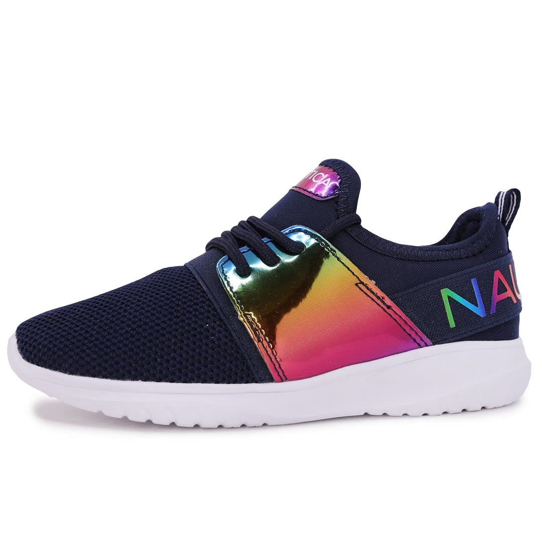 Nautica Girls' Metallic Fashion Sneakers - Lightweight Running Shoes for Kids (Toddler, Little Kid, Big Kid) | Perfect for School, Play & Everyday Wear