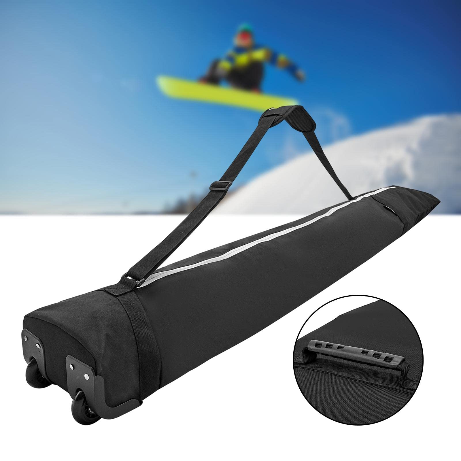 Durable Extendable Snowboard Travel Bag with Wheels & Shoulder Strap - Waterproof Ski & Snowboard Carrier for Airplane Travel & Mountain Adventures