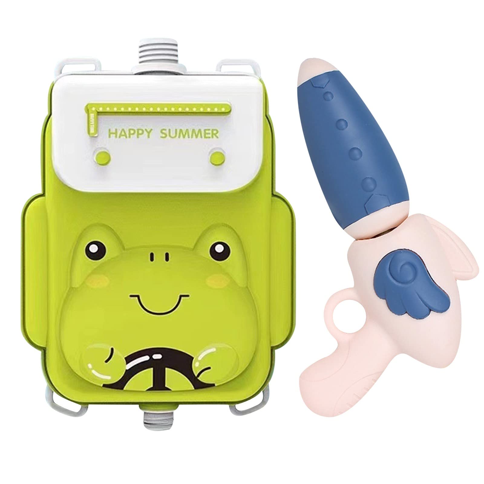 Kids Backpack Water Gun - 1.2L Large Capacity Water Blaster Toy with Adjustable Straps | Cute Frog Design Outdoor Water Play for Summer, Beach, Pool Parties | Perfect for Boys & Girls Birthday Gifts