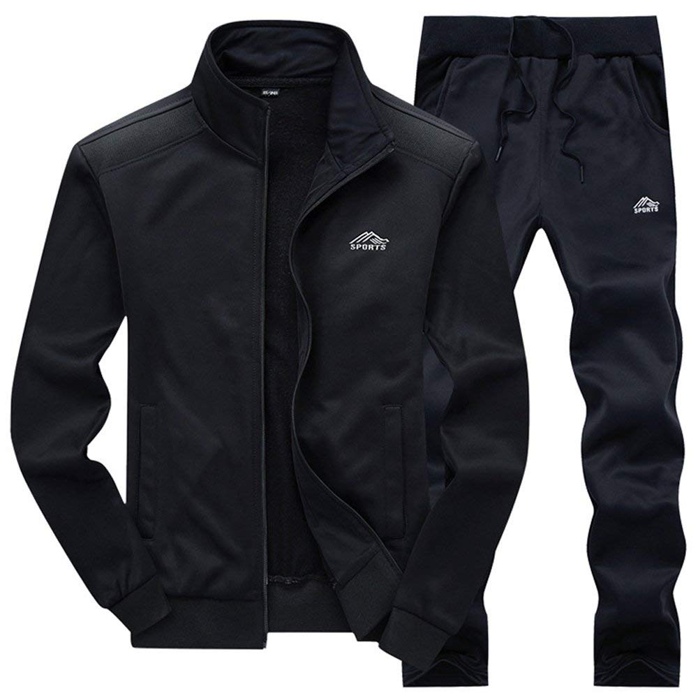 Gopune Men's Athletic Tracksuit - Full Zip Warm Jogging Sweatsuit Set for Running, Gym & Casual Wear | Winter Workout Outfit