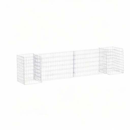 CHARMMA Gabion Cages - Heavy Duty H-Shaped Steel Wire Gabion Basket Wall, Silver Finish, 102.4