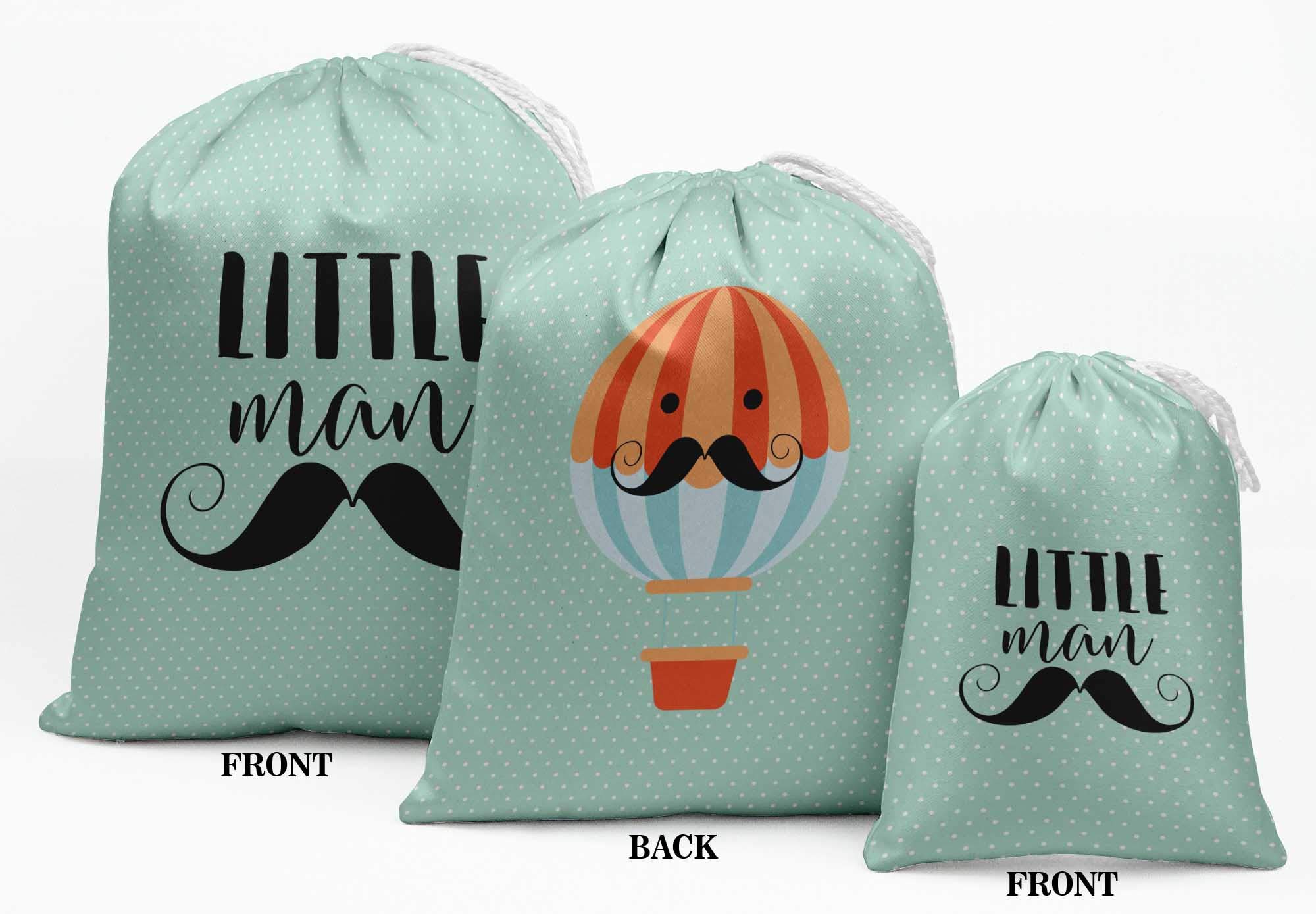 Blue Mustache Baby Shower Gift Bags - 15pc Party Favors for Candy & Gifts
