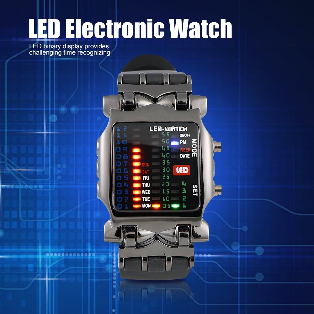 Tactical Military Sports Watch with LED Display - Waterproof Unisex Digital Wristwatch with Stopwatch, Alarm & Timer - Durable PU Strap for Outdoor, Running, Hiking & Casual Wear