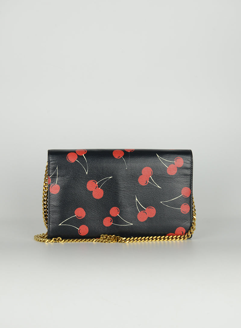 Saint Laurent Cherry Print Leather Pochette Bag - Luxury Crossbody Clutch for Women, Perfect for Evening Parties & Date Nights