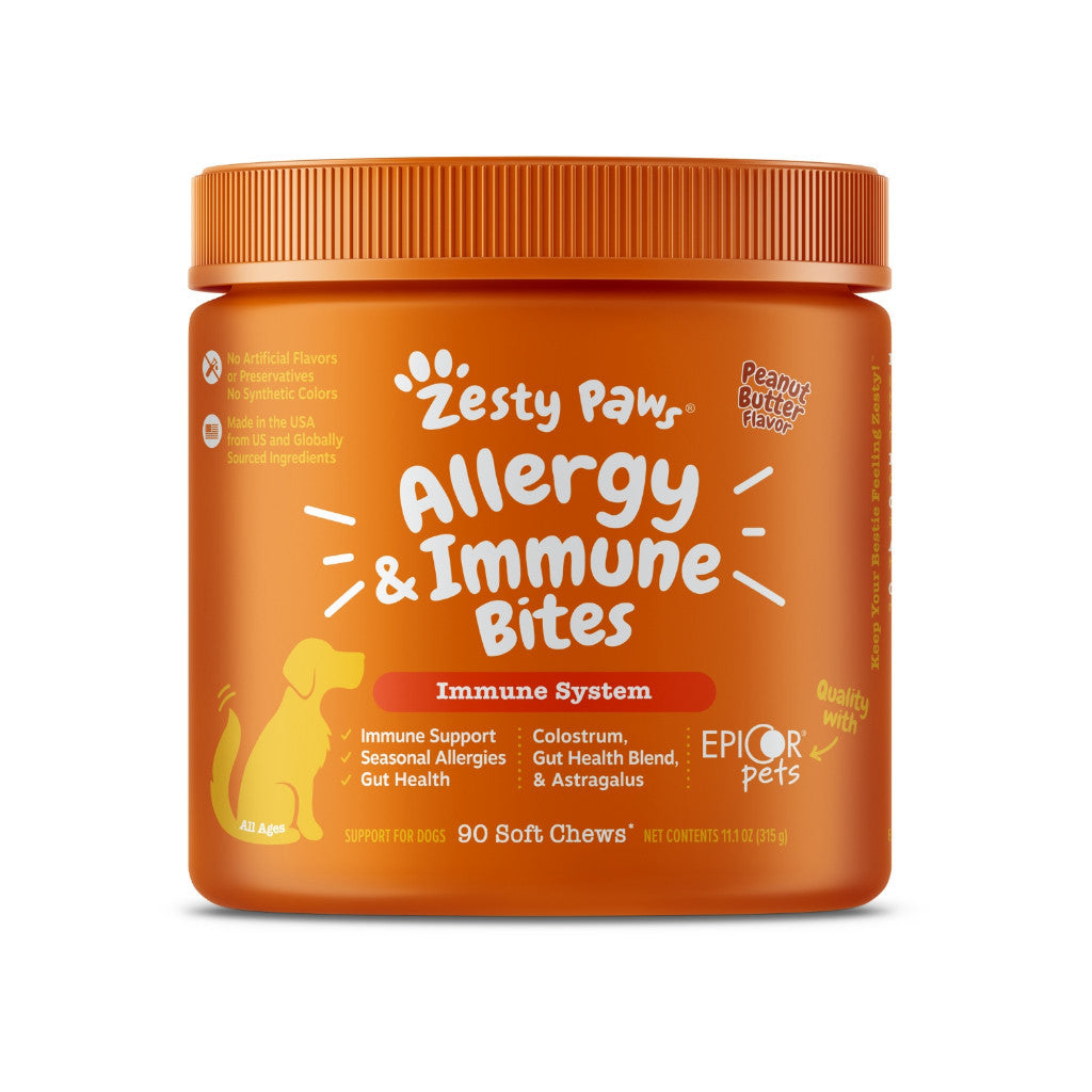 Zesty Paws Multivitamin Bites for Dogs - Immune Support, Skin & Coat Health, Joint Mobility, Digestive & Antioxidant - Natural Flavor - Perfect for Daily Wellness & Active Lifestyles