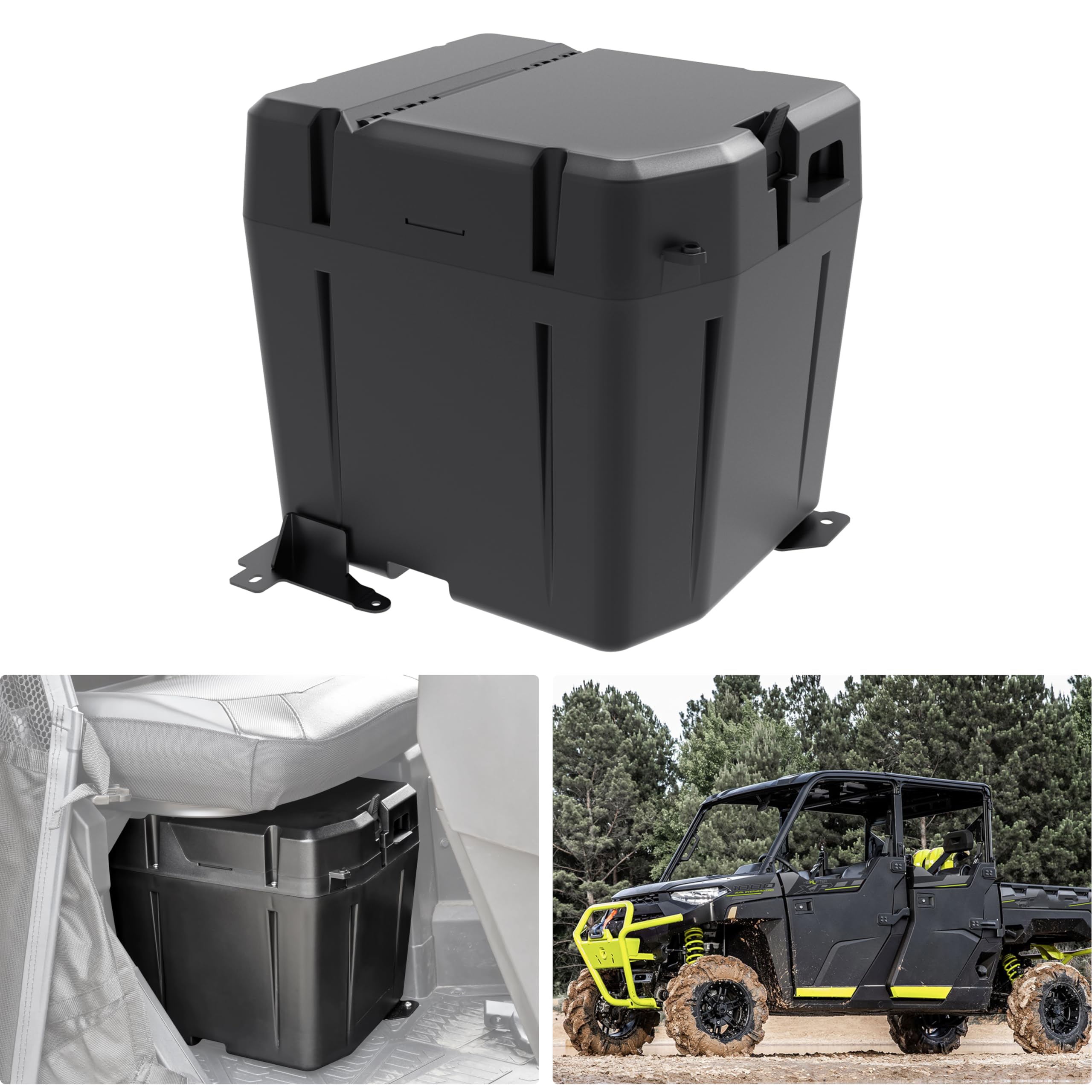 Polaris Ranger XP 1000 Under Seat Dry Storage Box (2018-2025) | Waterproof UTV Dual Bin Organizer for XP 1000 & Crew XP 1000 | Replacement for #2882910 | Perfect for Hunting, Fishing & Off-Road Gear Storage