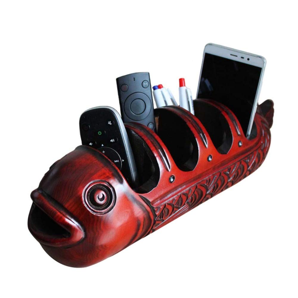 LIULIFE Wooden Fish-Shaped Desk Organizer - Multifunctional Office Storage Box for Pens, Pencils & Stationery - Perfect for Home, Office, and School Workspace Organization