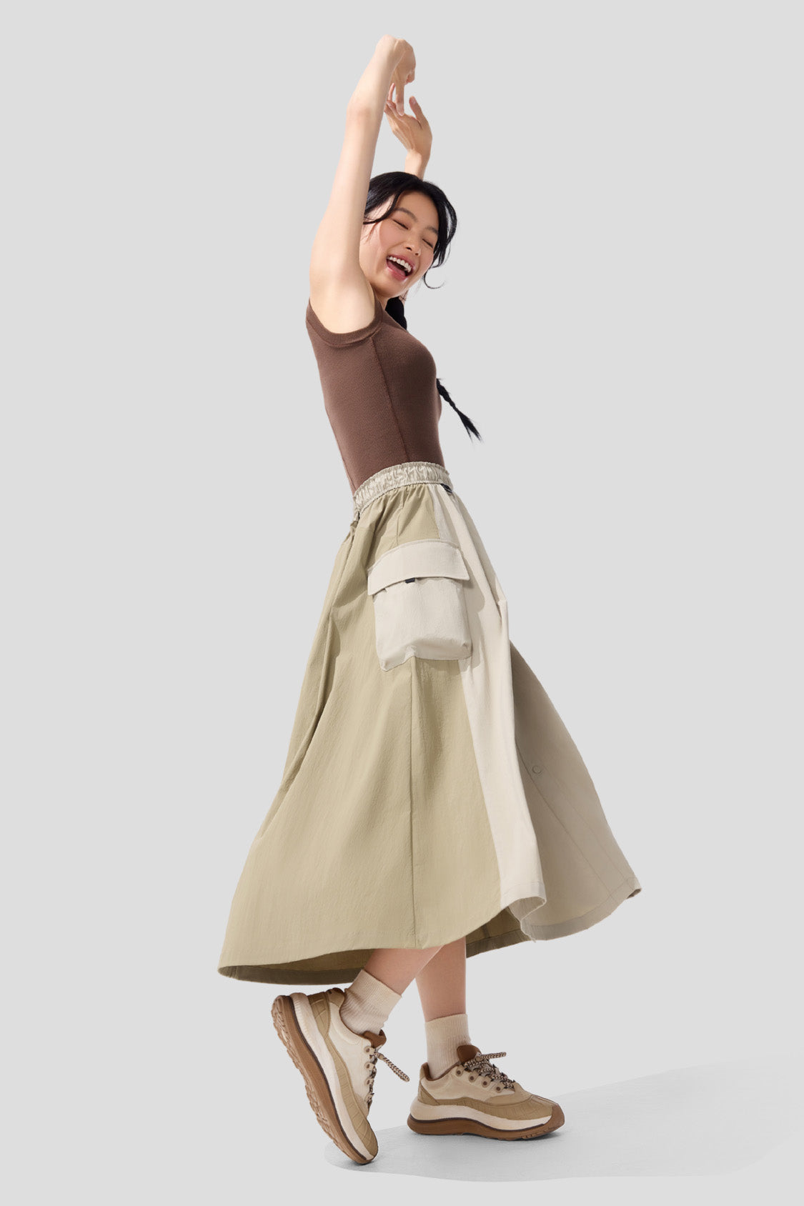 Explorer Women's Water Resistant UPF50+ Parachute Skirt - Outdoor Hiking, Travel & Adventure Wear for Active Lifestyles