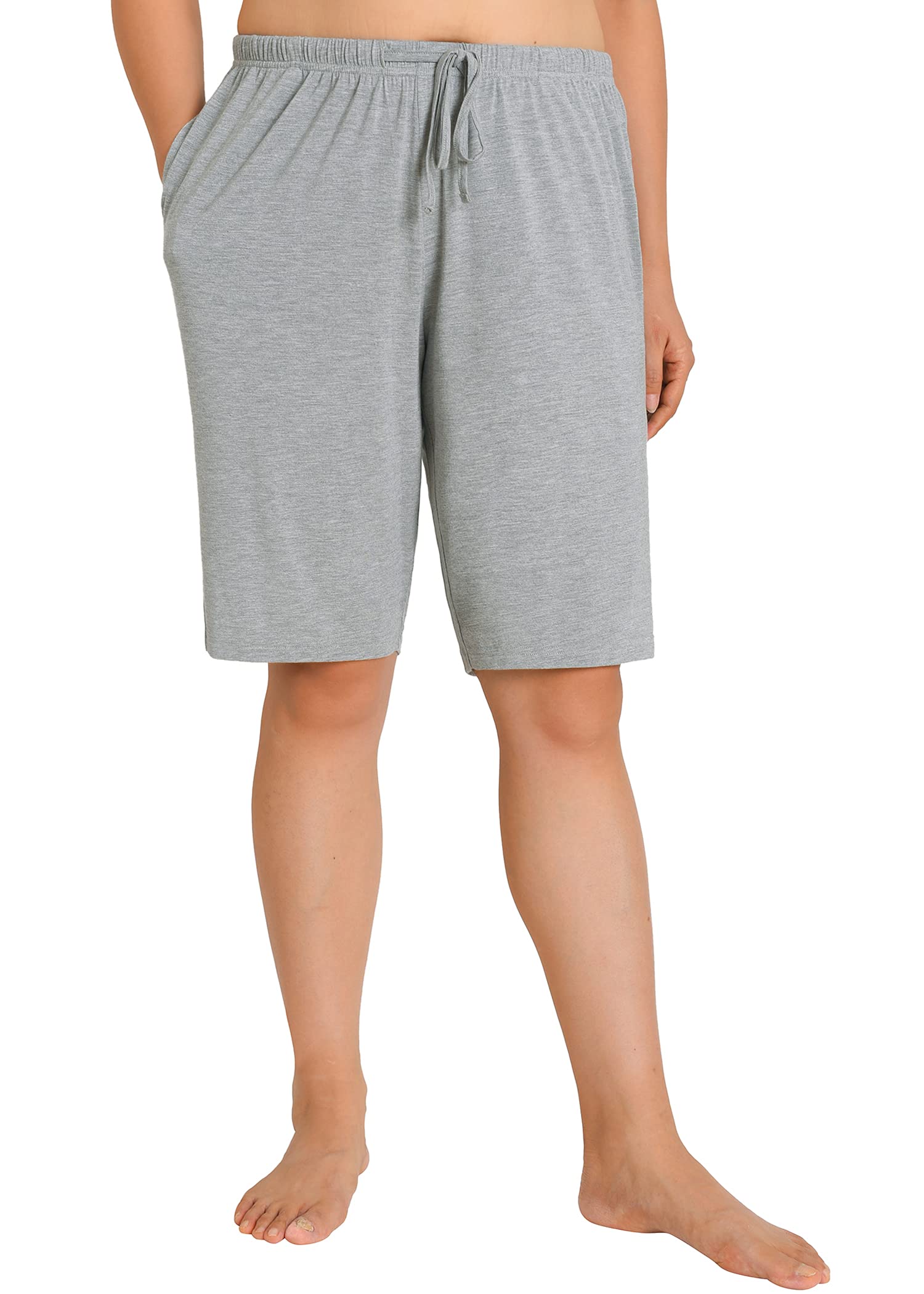 Esenchel Women's Plus Size Sleep Shorts - Soft Rayon Pajama Shorts for Lounge, Vacation & Summer Nights