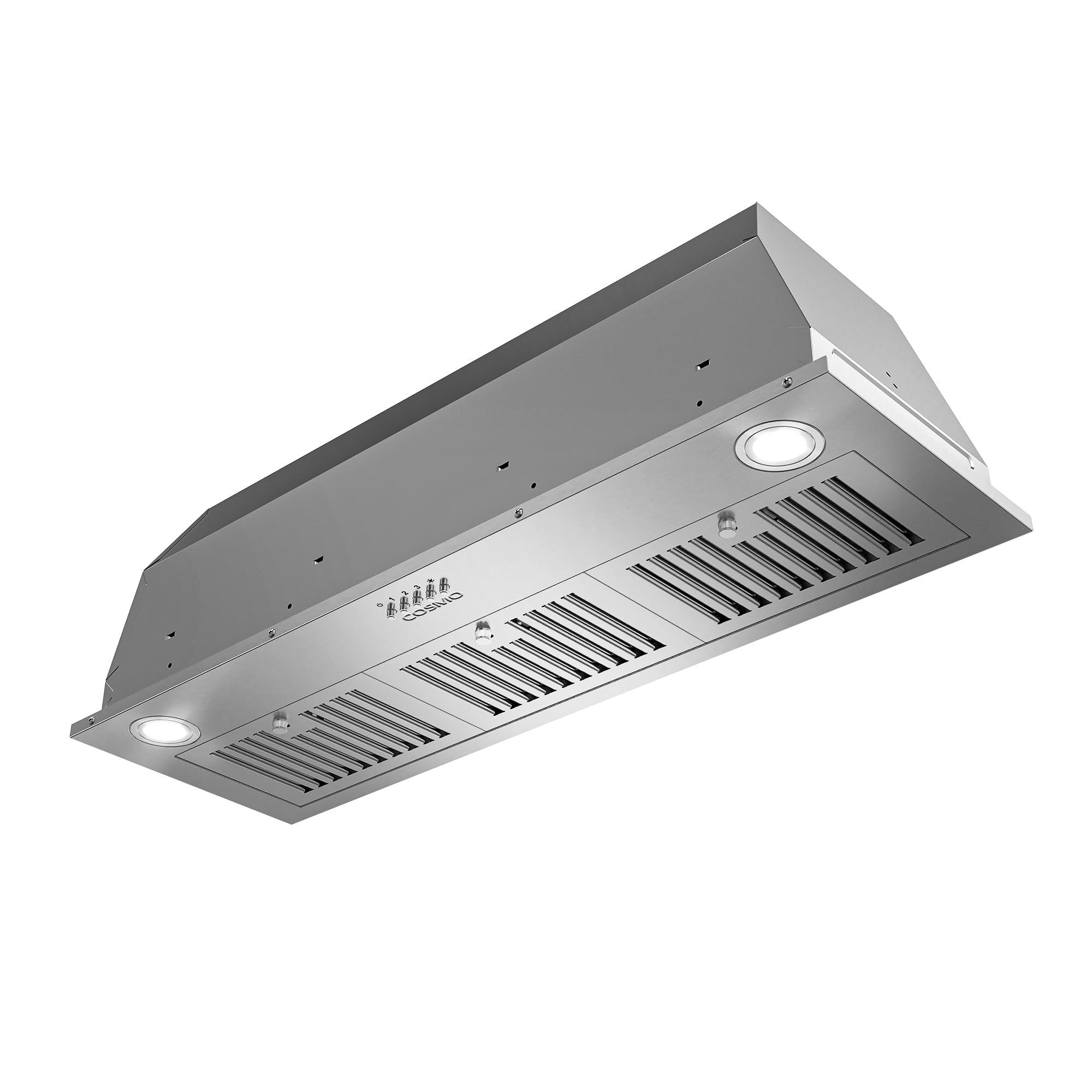COSMO COS-36IRHP 36-Inch Stainless Steel Ducted Insert Range Hood - 380 CFM, LED Lights & Button Controls | Lumin Collection | Ideal for Modern Kitchens & High-Performance Cooking