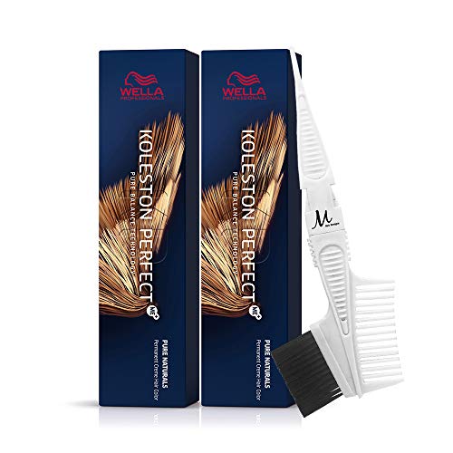 Wella Koleston Perfect ME+ 66/0 Intense Dark Blonde Permanent Hair Color Cream with Tint Brush & Comb - 3 Piece Salon Professional Kit for At-Home Hair Coloring & Styling