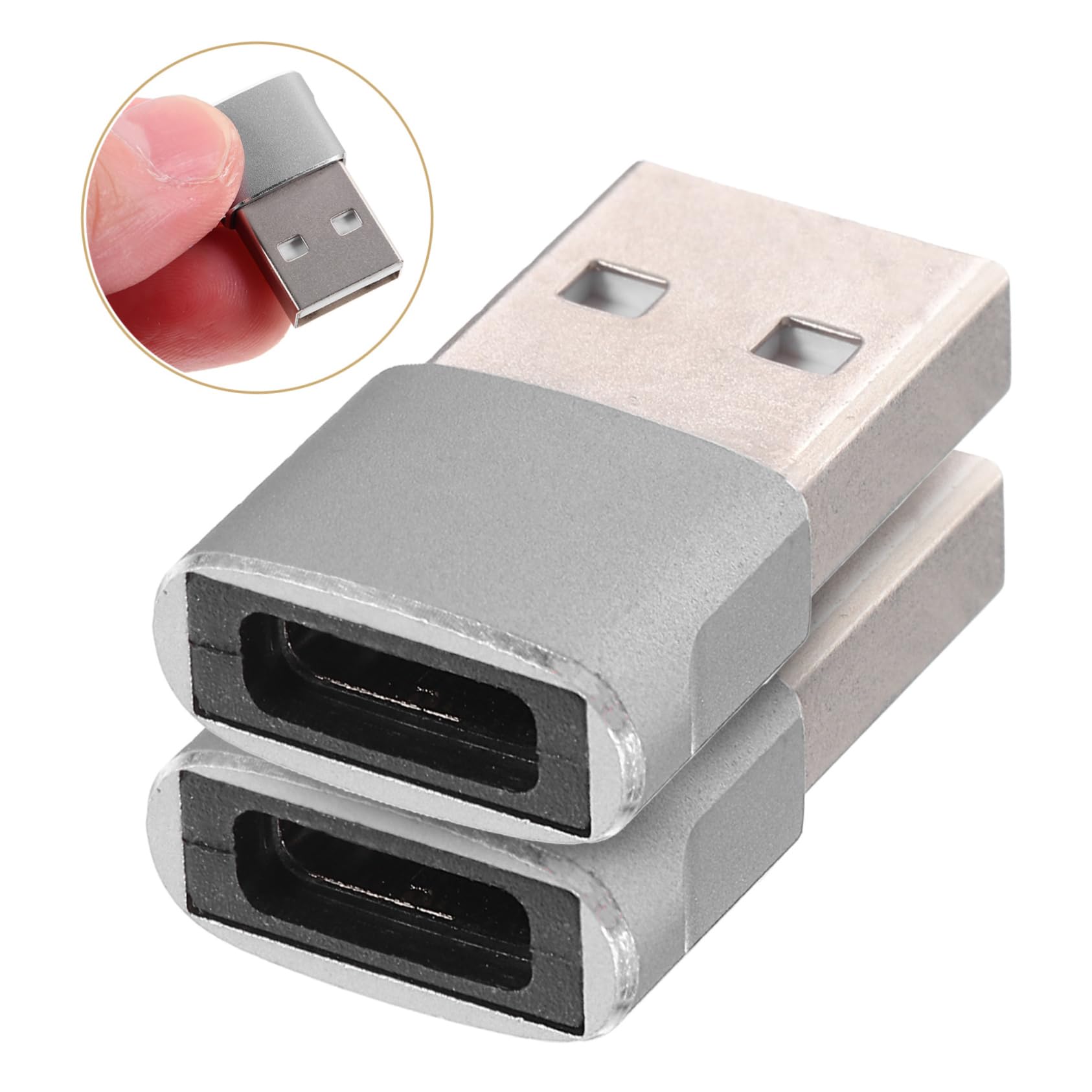 2-Pack USB C to USB Adapter - Aluminum Alloy Type C Female to USB 3.0 Converter for Phone Charging, Data Transfer - Compatible with iPhone, Samsung, Pixel, MacBook & More (Home, Office, Travel Use)