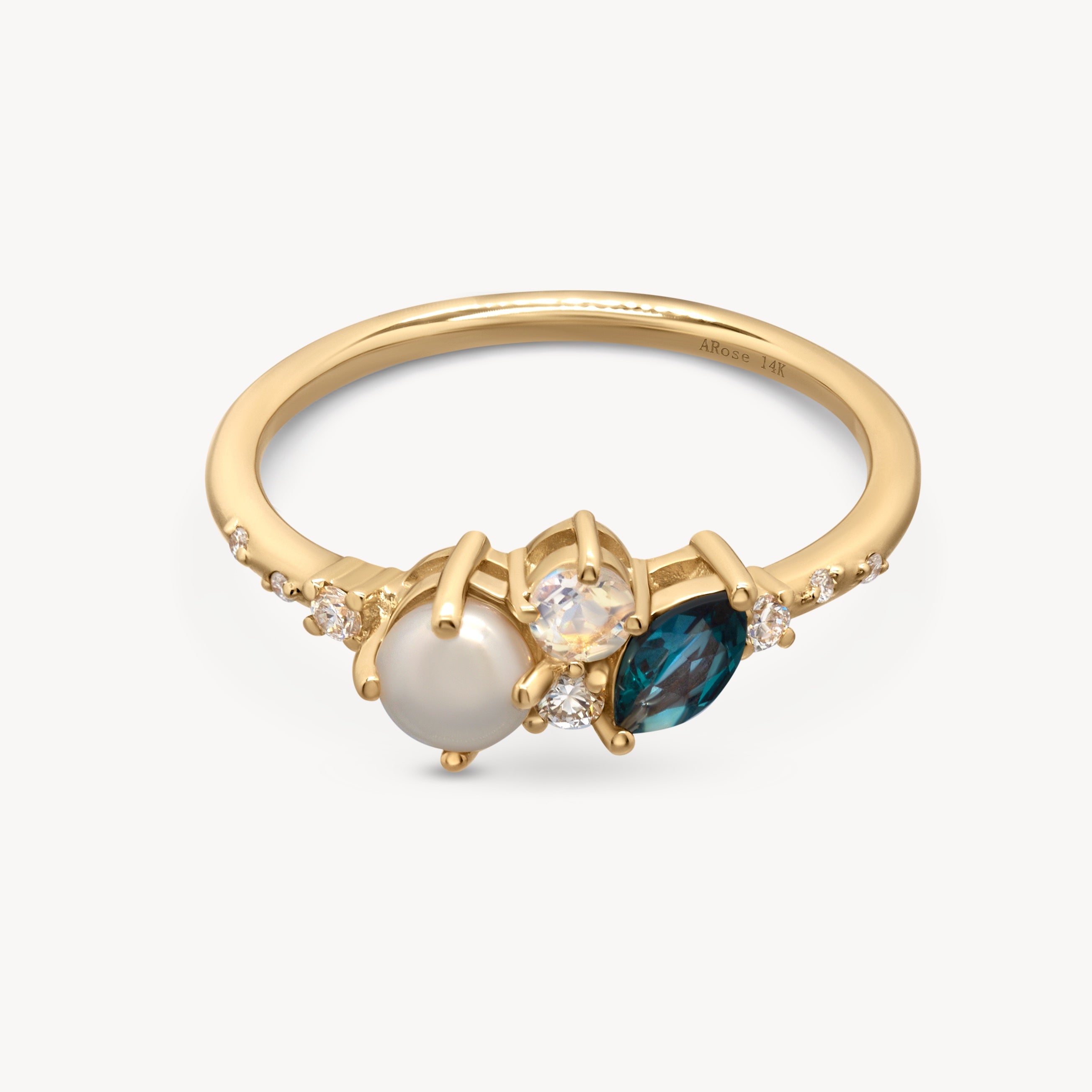 Pearl Ocean Starry Cluster Ring - Elegant Silver Jewelry for Women, Perfect for Weddings, Parties & Date Nights