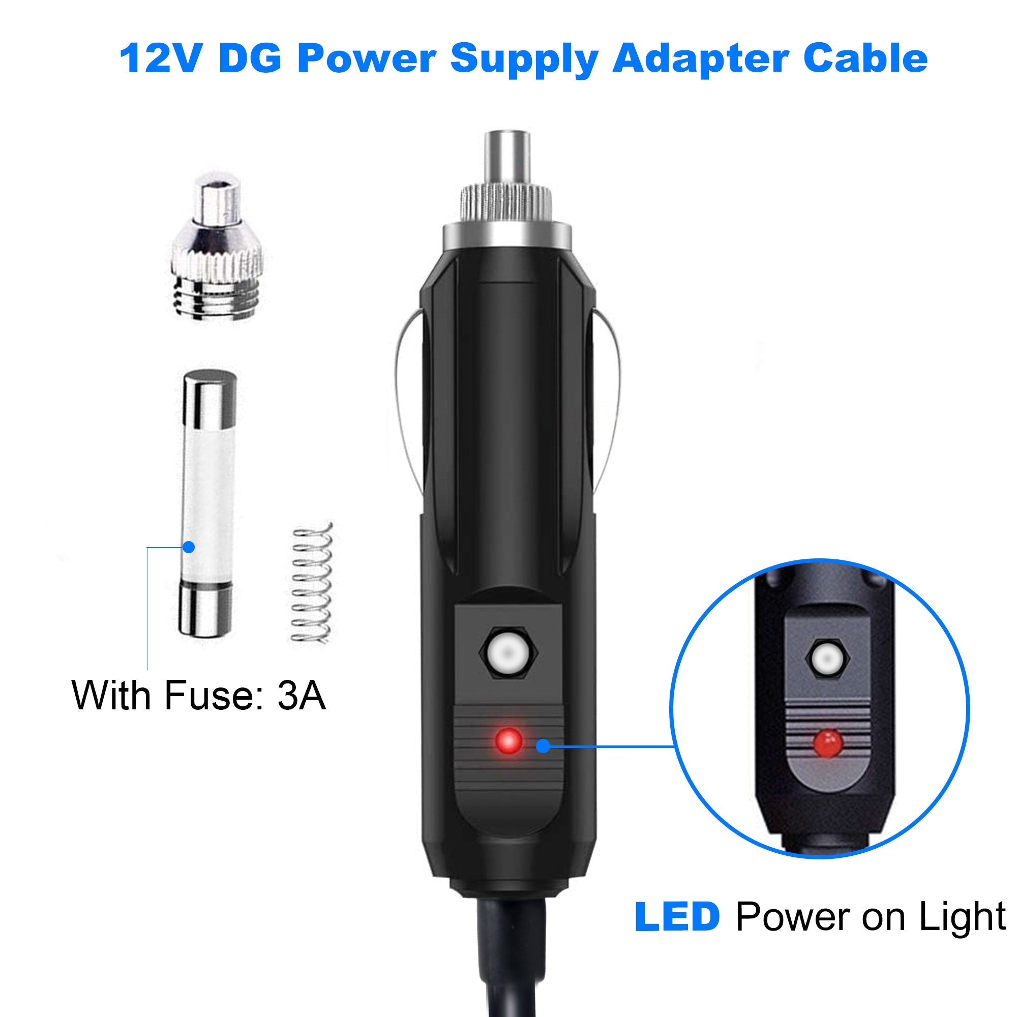 ACOPOWER 12V/24V Car Cigarette Lighter to 5.5x2.1mm DC Power Adapter Converter - Charge GPS, Dash Cam, Car Vacuum & Mobile Devices On The Road