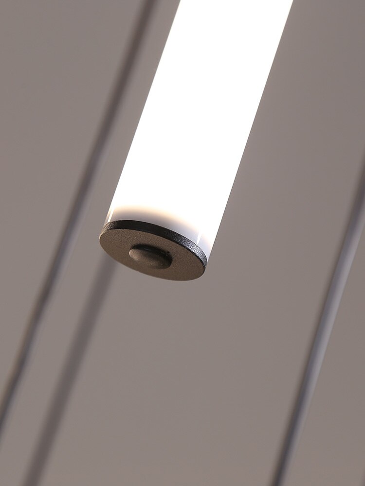 Sleek Modern Strip Cylinder Chandelier - Elegant LED Lighting Fixture for Dining Room, Living Room & Bedroom