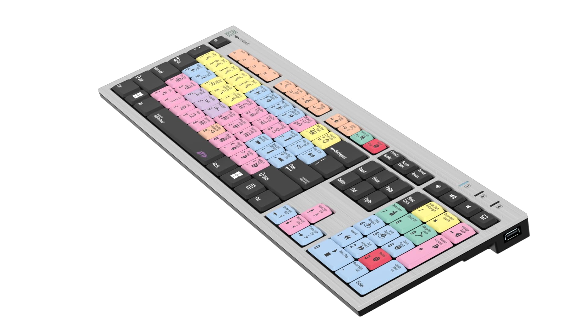 Logickeyboard 'Slimline' Pro Tools Shortcut Keyboard for Windows - Avid DAW Controller (Model LKBU-PT-AJPU-US) - Perfect for Music Production & Audio Editing Studios