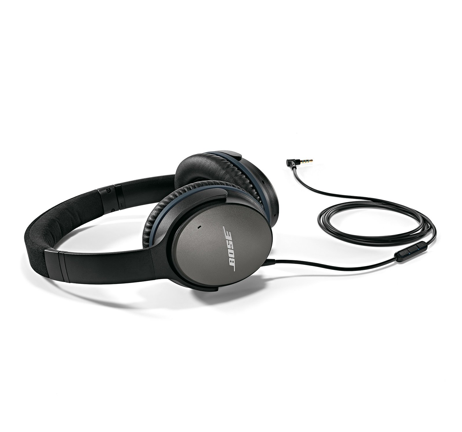 Bose QuietComfort 25 Noise Cancelling Headphones for iPhone & Apple Devices - Wired Over-Ear Headset with 3.5mm Jack, Black | Perfect for Travel, Office & Commuting