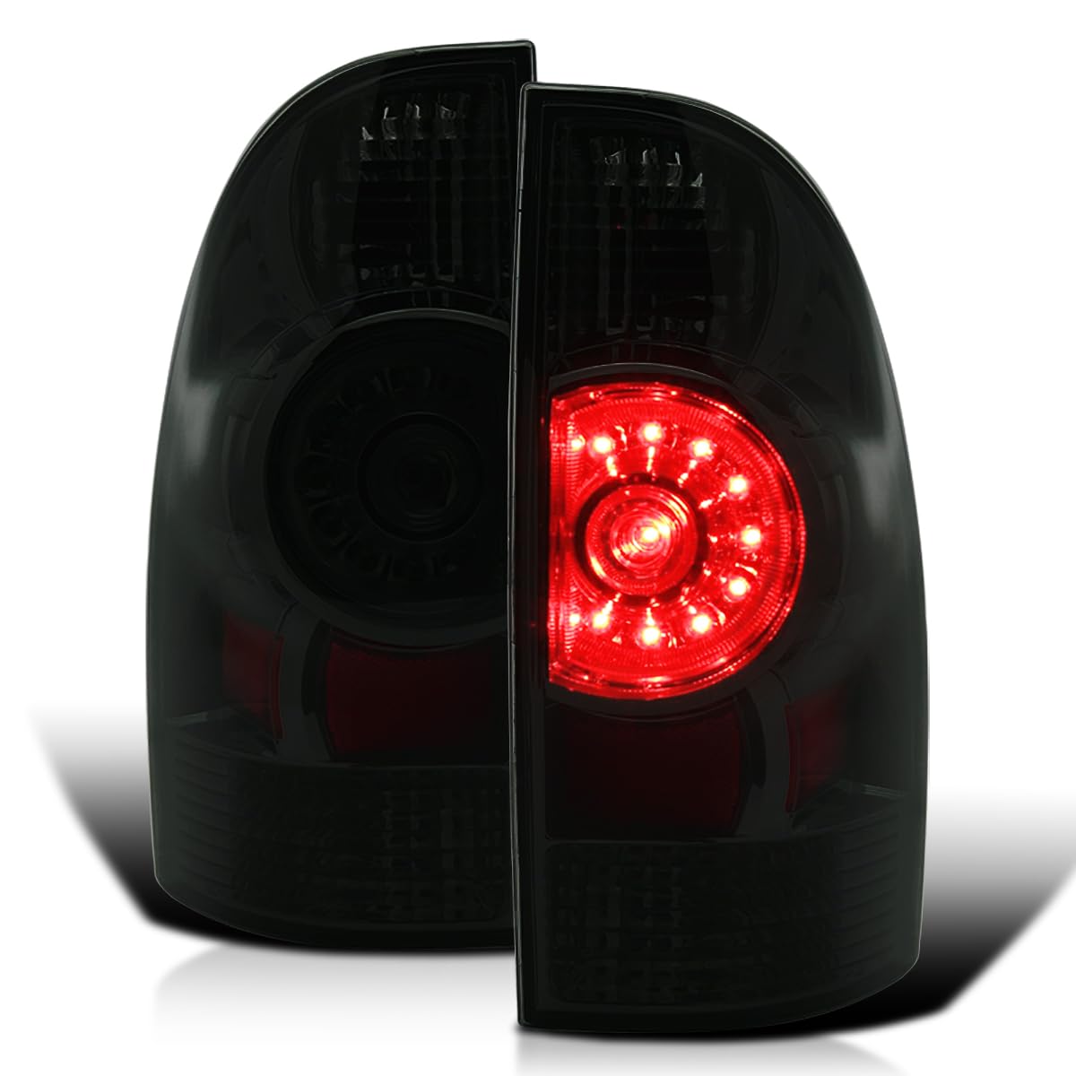 Spec-D Tuning Smoke LED Tail Lights for 2005-2015 Toyota Tacoma - Left & Right Pair Assembly - Enhanced Visibility & Style for Night Driving & Custom Truck Builds