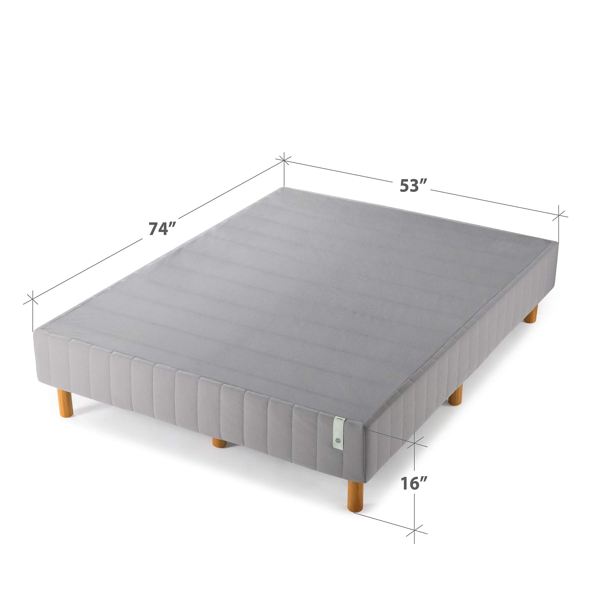 ZINUS GOOD DESIGN Award Winning Justina 16 Inch Metal Platform Bed Frame, Full Size, Grey - No Box Spring Needed, Sturdy Mattress Foundation for Modern Bedrooms & Guest Rooms
