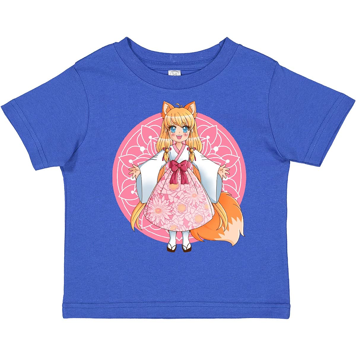 Inktastic Fox Chibi Anime Girl Toddler T-Shirt - Cute Kawaii Animal Graphic Tee for Kids - Perfect for Playdates, Birthday Parties & Anime Lovers