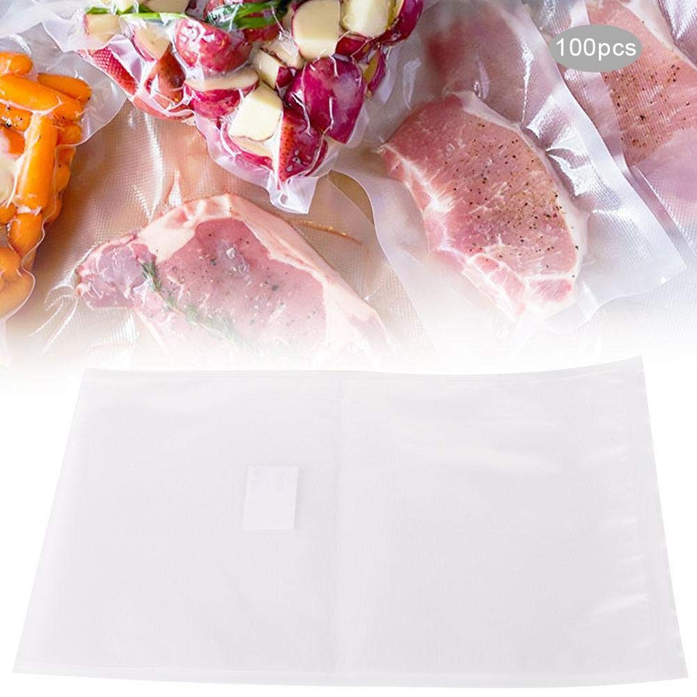 Zerodis 100PCS Vacuum Sealer Bags for Food Storage - Oil-Resistant, Airtight, Reusable (28x35cm) - Perfect for Sous Vide, Meal Prep & Freezer Organization