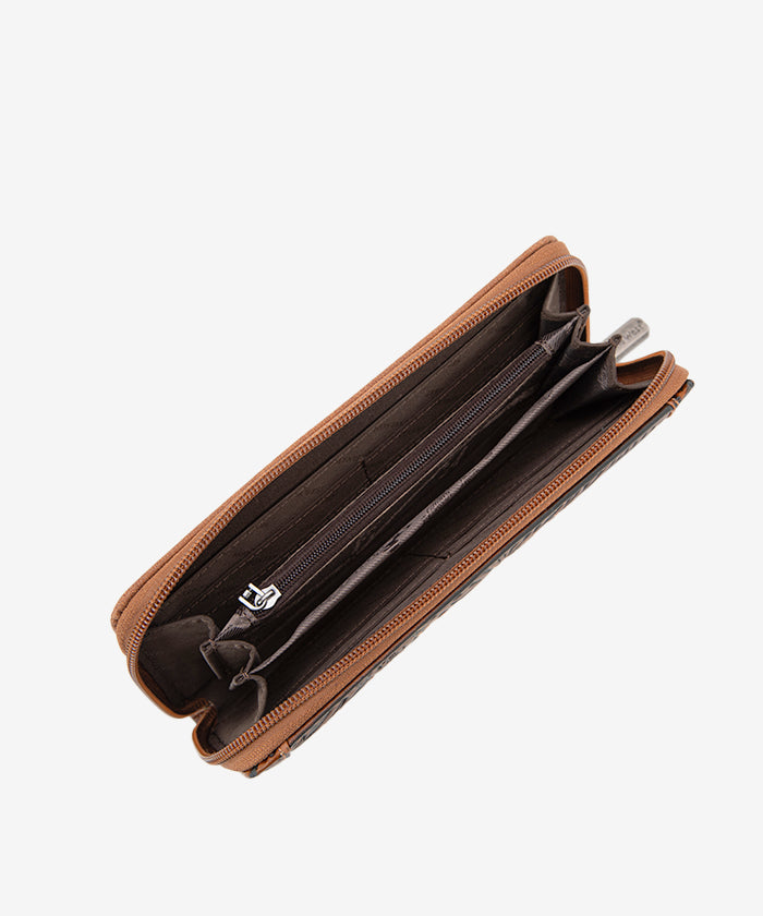 Montana West Southwestern Tooled Leather Wallet for Women - Stylish Cowhide Bifold with Card Slots & ID Window - Perfect for Everyday Use, Travel & Western Fashion
