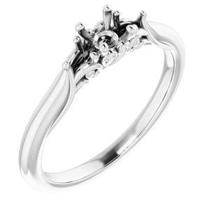 14K White Gold 4.1mm Round Solitaire Engagement Ring Setting - Perfect for Proposals, Weddings & Anniversary Gifts