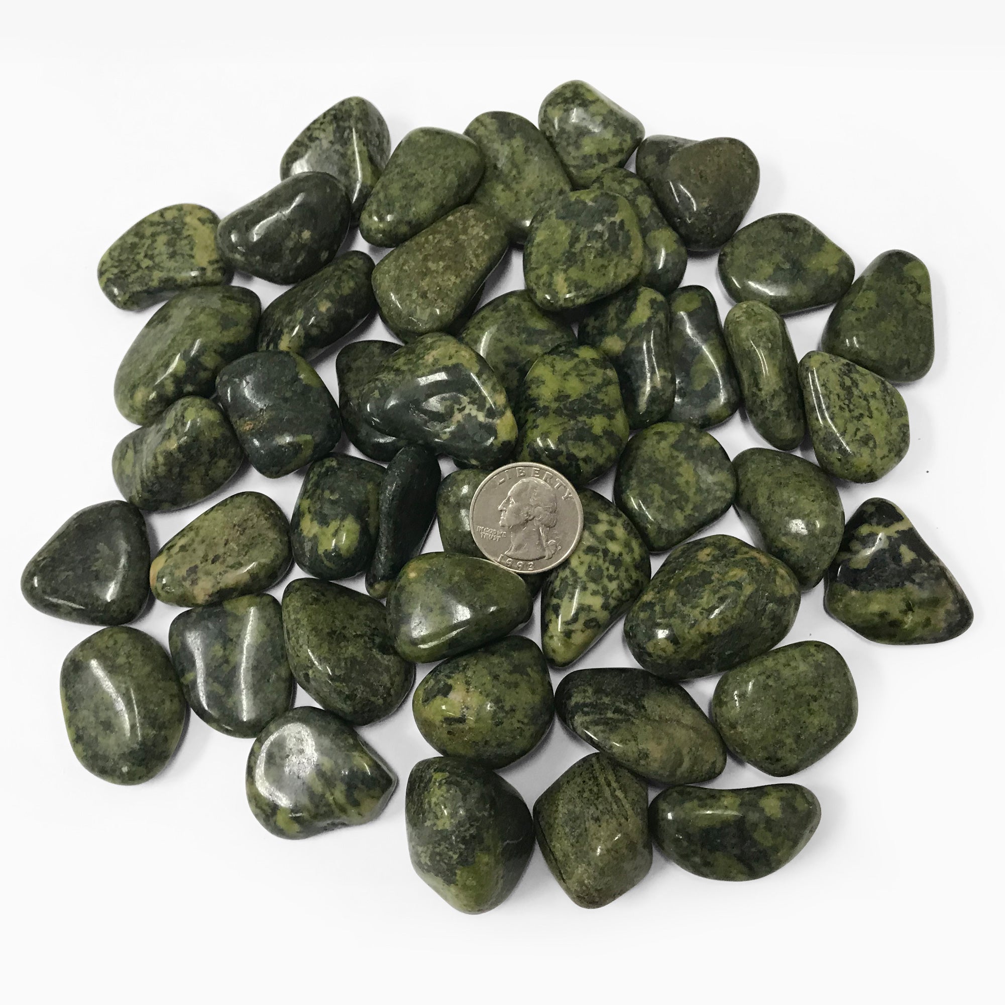 1 lb Natural Polished Nephrite Jade Tumbled Stones - Bulk Healing Crystals for Reiki, Meditation, Chakra Balancing & Home Decor
