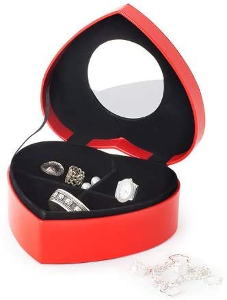 Balvi Jewelry Box - Elegant Red Heart Design for Necklaces, Rings & Earrings | Perfect for Valentine's Day Gifts & Romantic Surprises