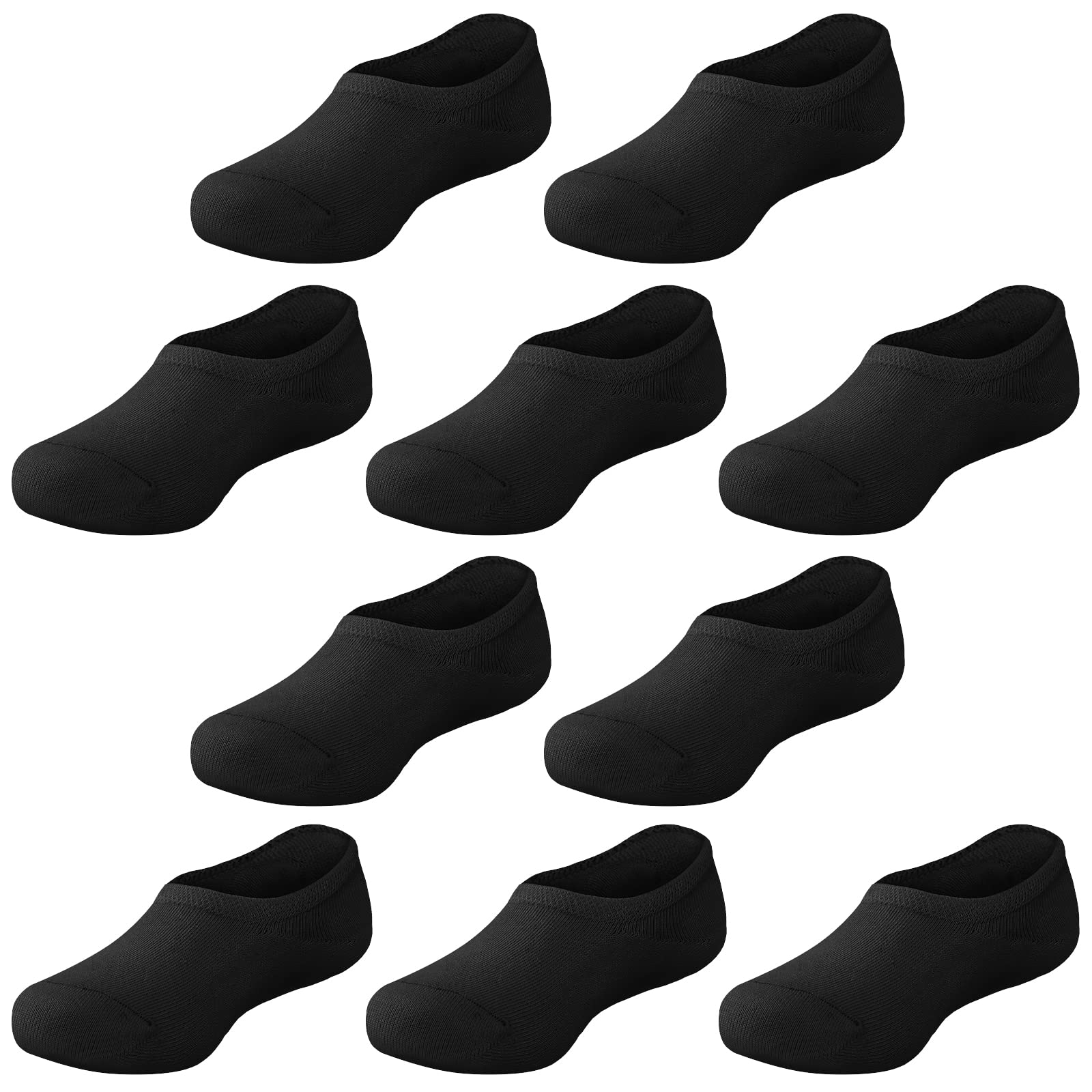 Witwot 10 Pairs No Show Socks for Kids - Non Slip Low Cut Ankle Socks for Girls & Boys - Perfect for School, Sports & Everyday Wear