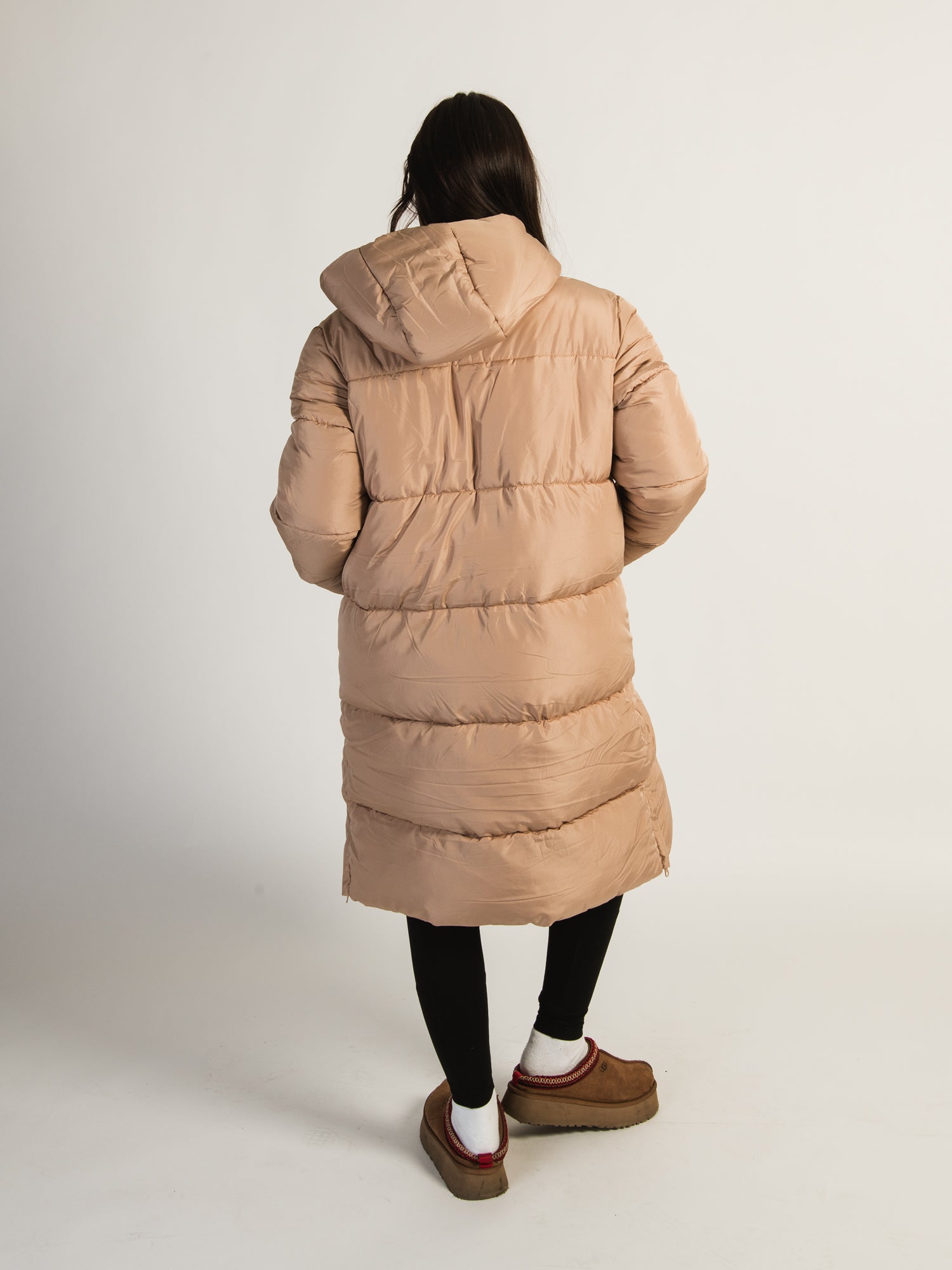 AZALEA WANG STASSI Long Hoodie Puff Jacket for Women - Winter Warm Oversized Coat with Hood | Perfect for Outdoor Activities, Streetwear Fashion & Casual Wear