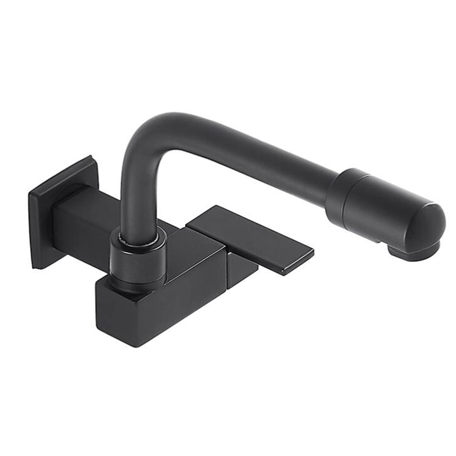 Wall-Mounted Single Hole Cold Water Brass Faucet - 20cm, RAKRISTE, Black 28cm - Perfect for Kitchen Sink, Mop Sink & Utility Areas